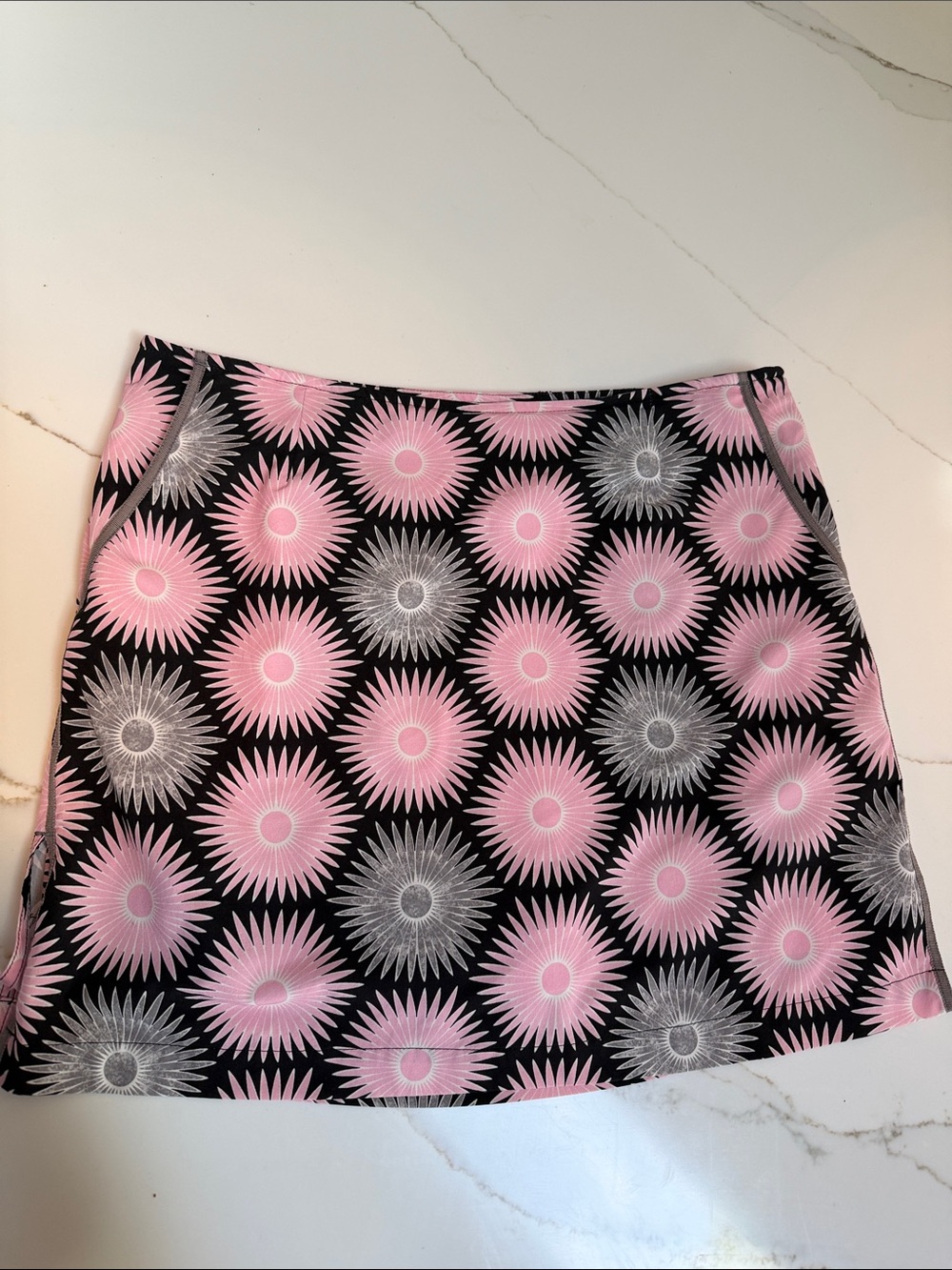 Women's Pink & Black Floral Burst Golf   Skirt